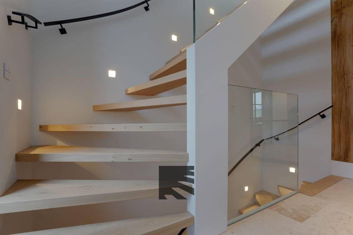 Moderne eiken trap glas