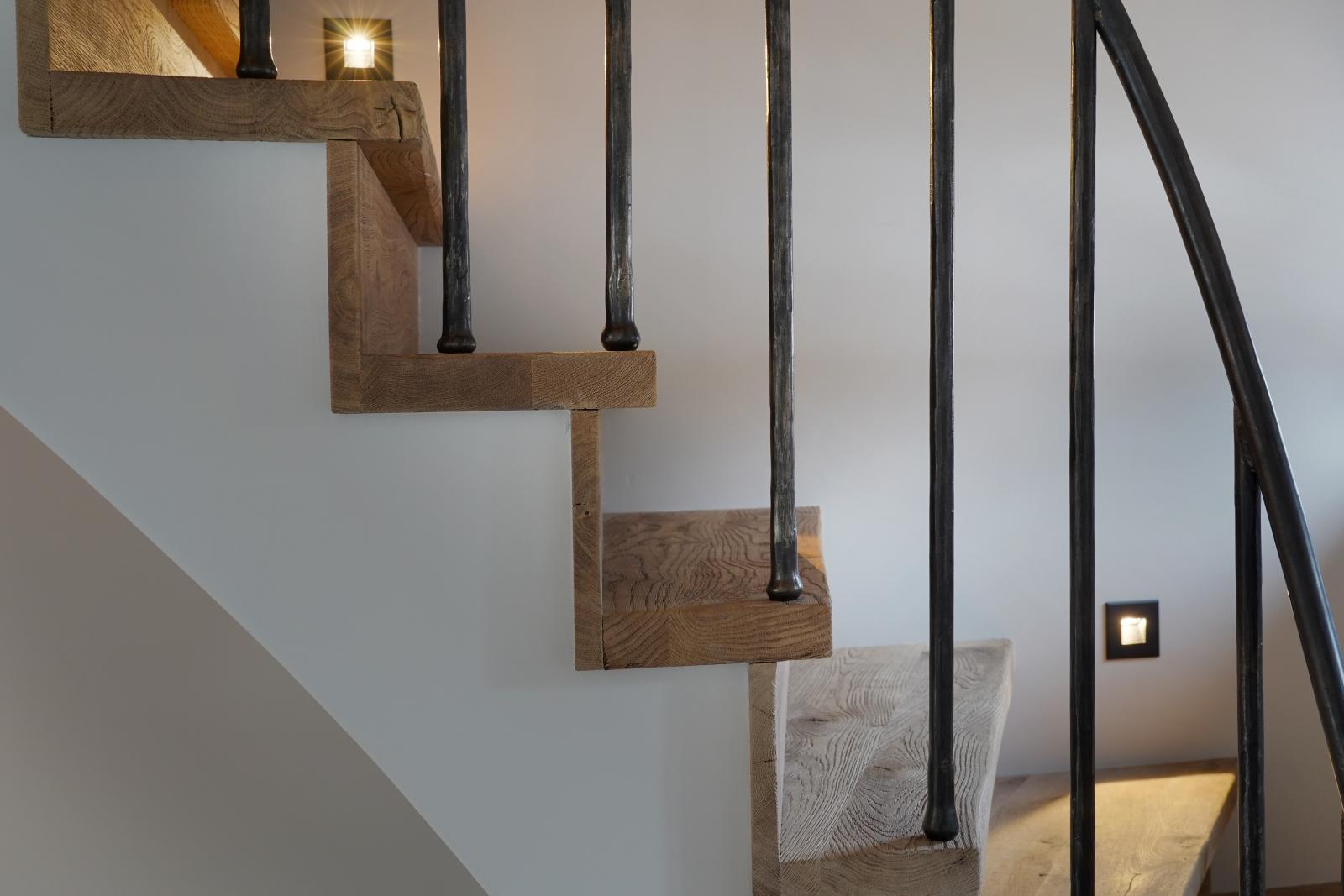 Oud eiken trap smeedijzer hekwerk